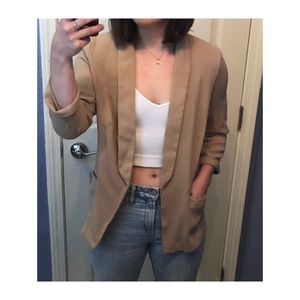 Lightweight oversized textured blazer